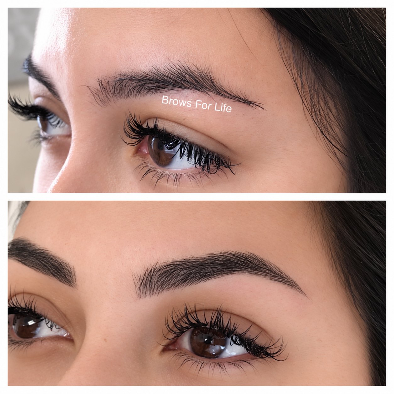 Microblading before (top) and after (bottom) on a Brows For Life client, photo 17